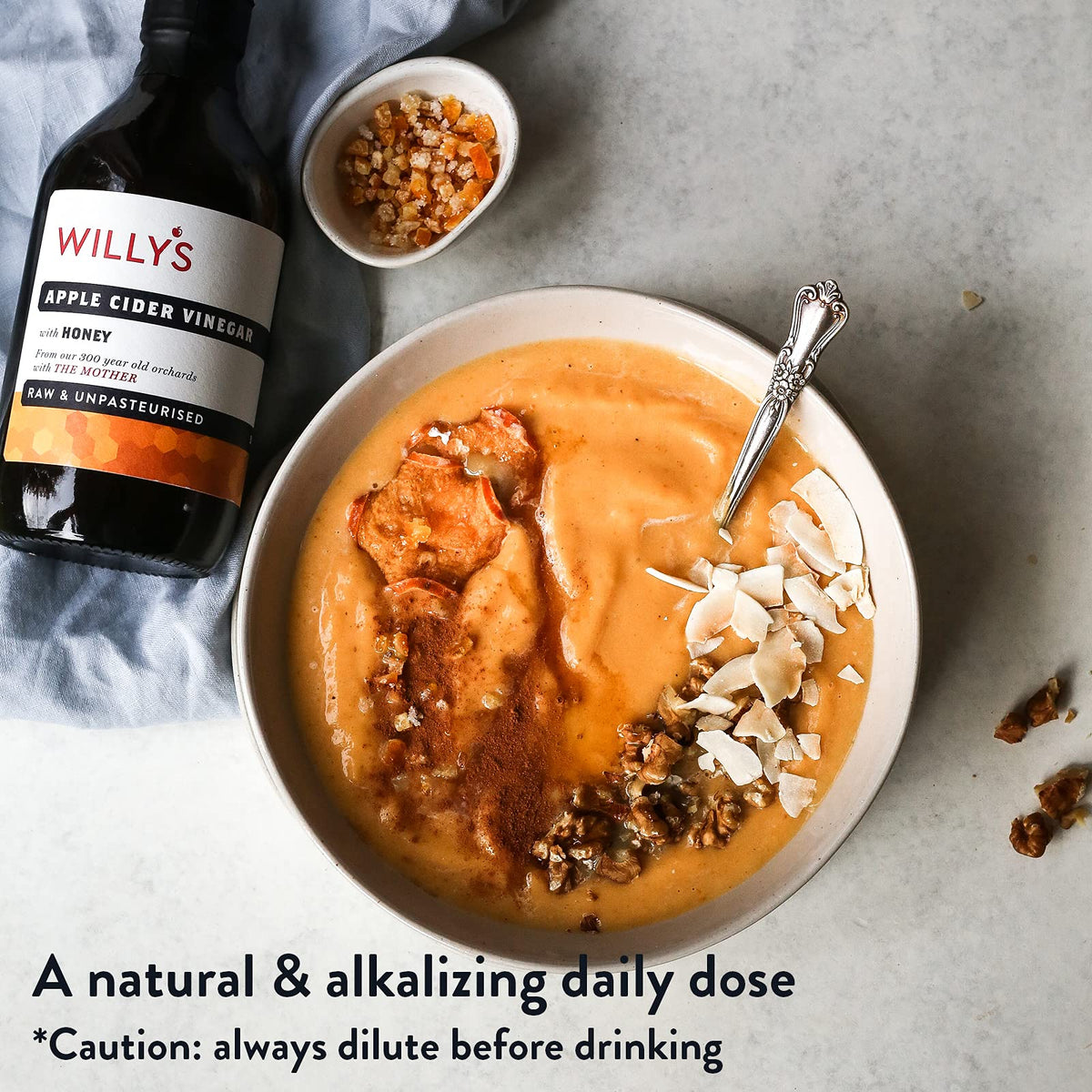 WILLY'S Organic Raw Apple Cider Vinegar with Honey - 500ml | Live Mother | Great Taste Award Winner 3