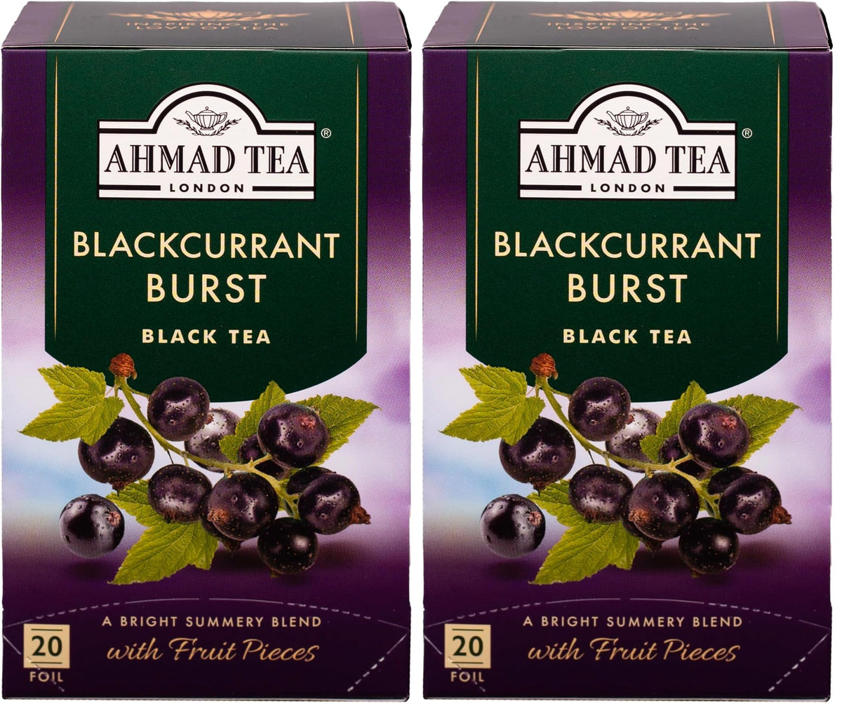 Ahmad Tea Blackcurrant Burst Black Tea - 20 Teabags | Refreshing Berry Flavour | 79g 1