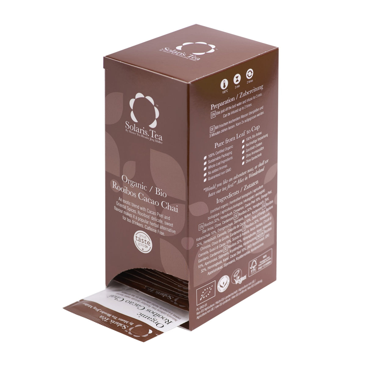 Solaris Tea Organic Rooibos Cacao Chai Tea - Naturally Caffeine-Free | 40 Count Teabags | 80g 3