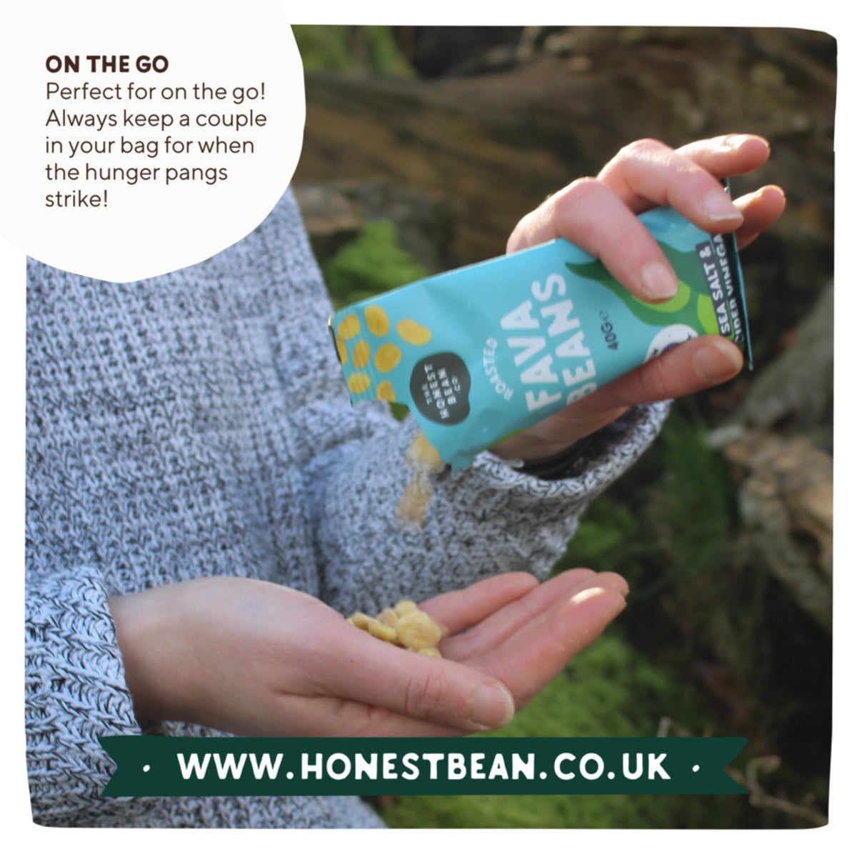 The Honest Bean Co Roasted Fava Bean, Black Garlic & Herb - Plant-Based Protein Snack | 40g Packs | 12 Count 5