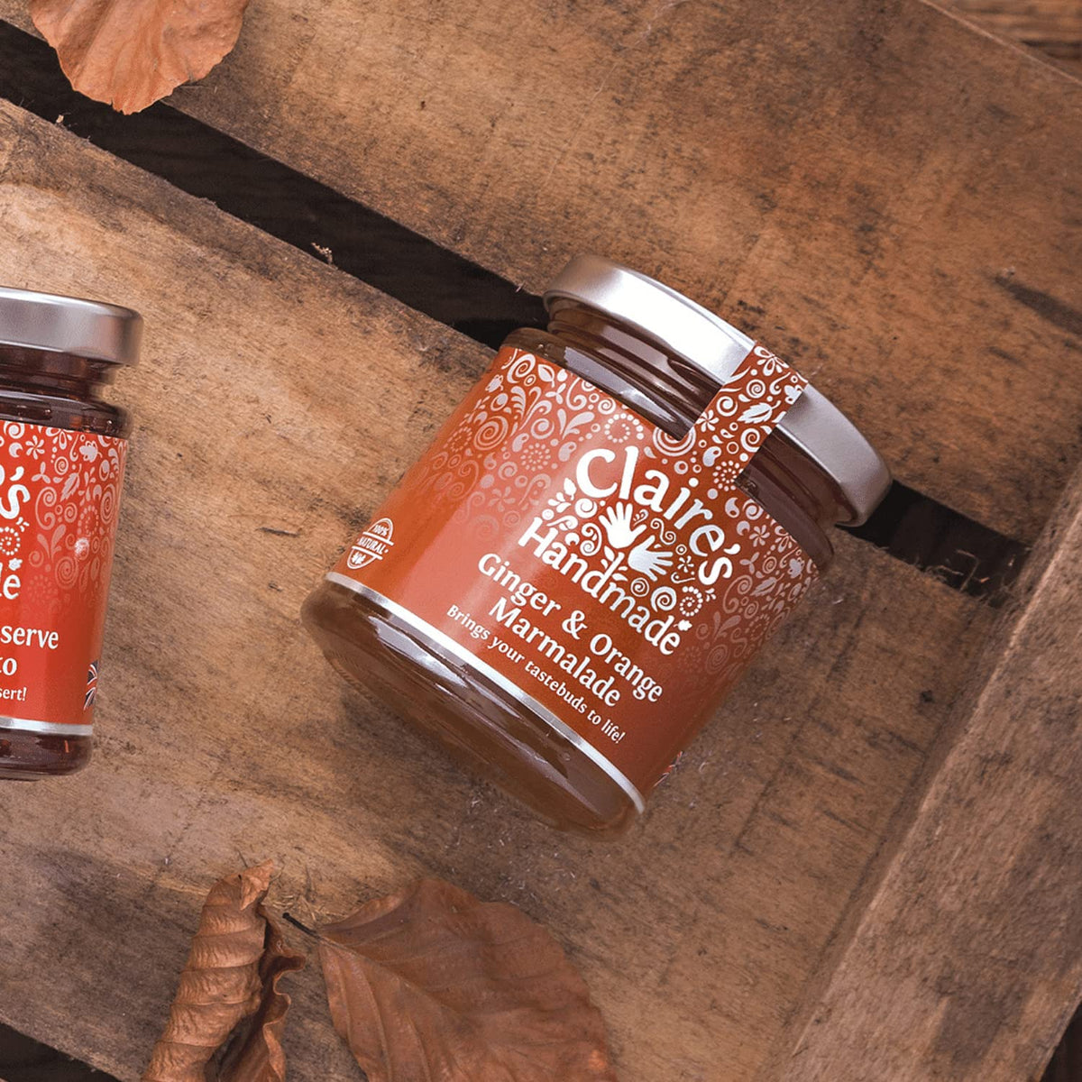 Claire's Handmade Ginger and Orange Marmalade - 2 x 227g Jars | Suitable for Vegetarians & Vegans