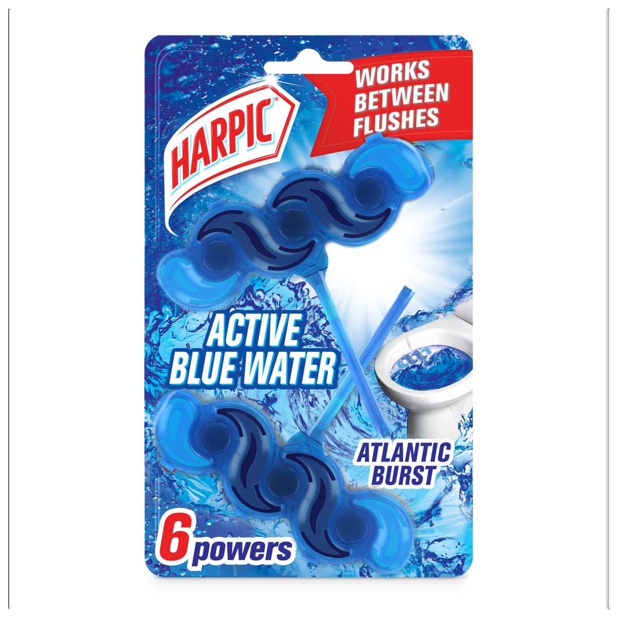 Harpic Active Fresh Toilet Rim Block - Atlantic Fresh Scent | Removes Dirt & Limescale | Lasts Up to 4 Weeks 2