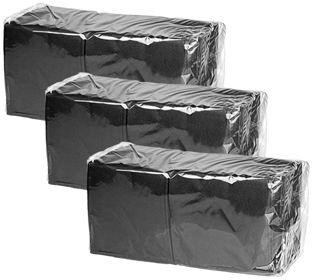 bar@drinkstuff Black Cocktail Napkins - 750 Count | 2-Ply Cellulose | 24cm Square