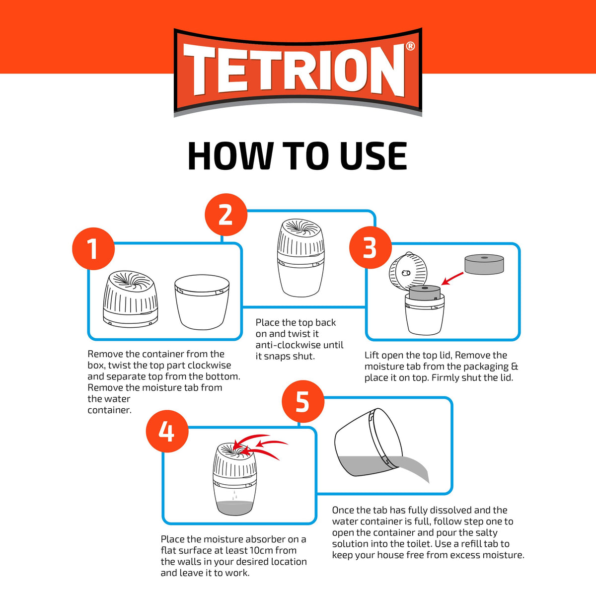 Tetrion Moisture Absorber - Controls Moisture & Prevents Damage | 630g 5