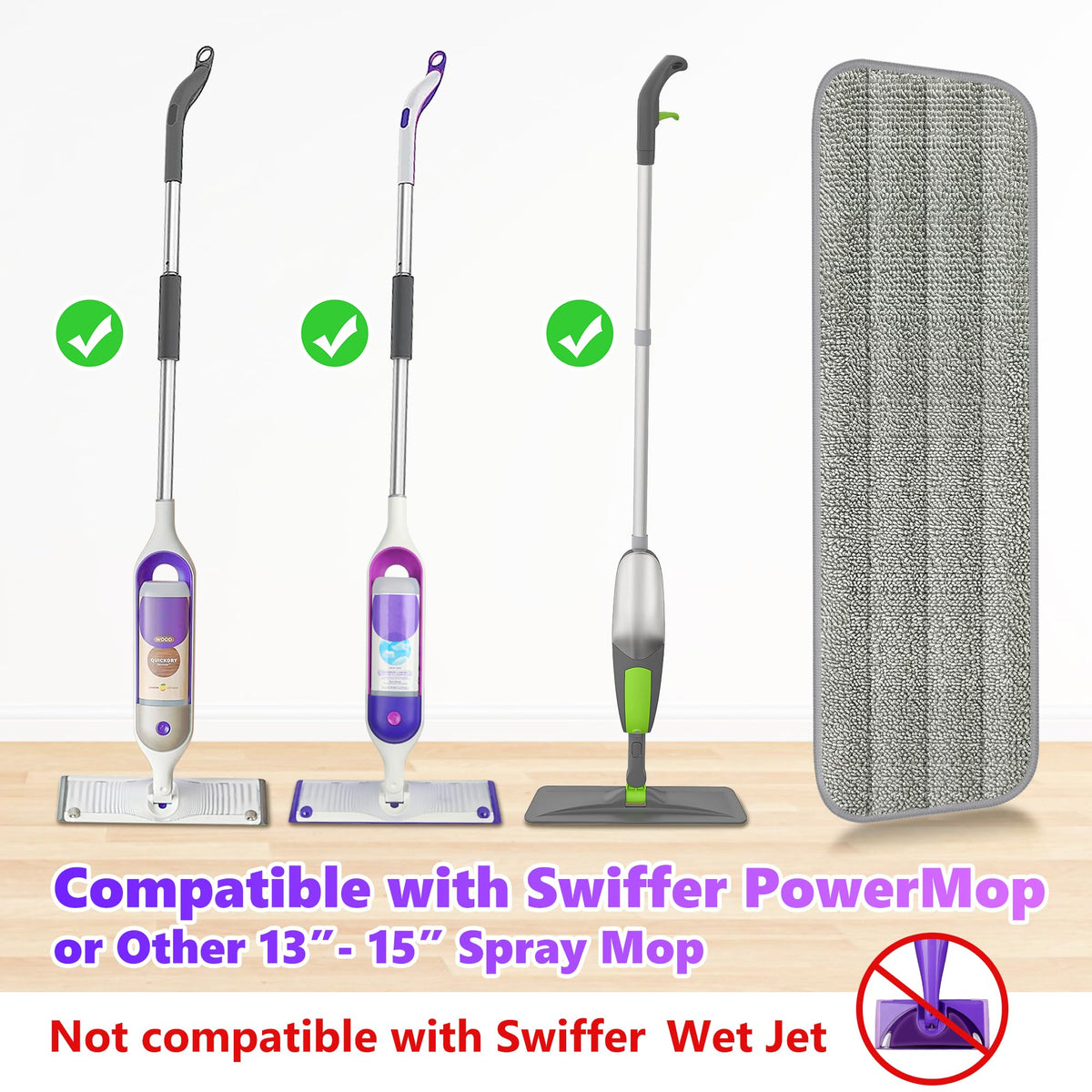 ILAVCOOL Microfiber Mop Pads - 6 Pack | Reusable & Machine Washable | For Tile, Wood & Composite Floors 2