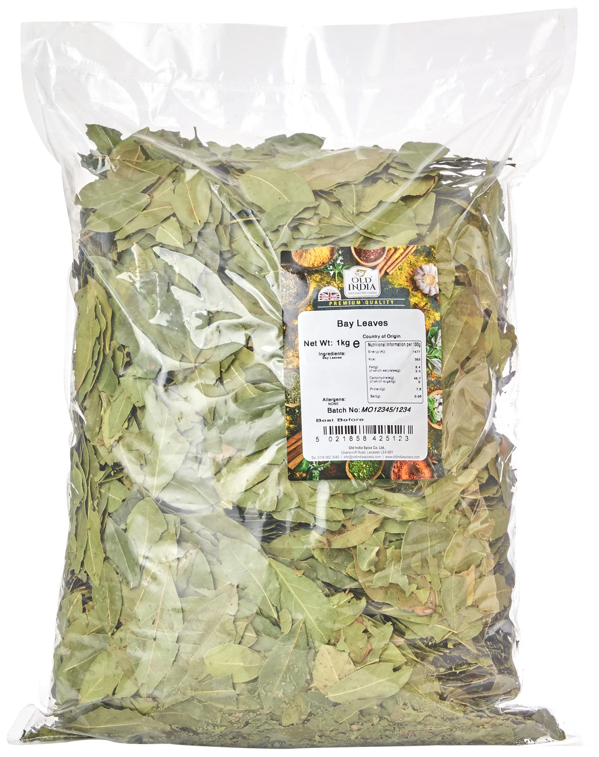 Old India Bay Leaves - 1kg Natural, Additive-Free, GMO-Free