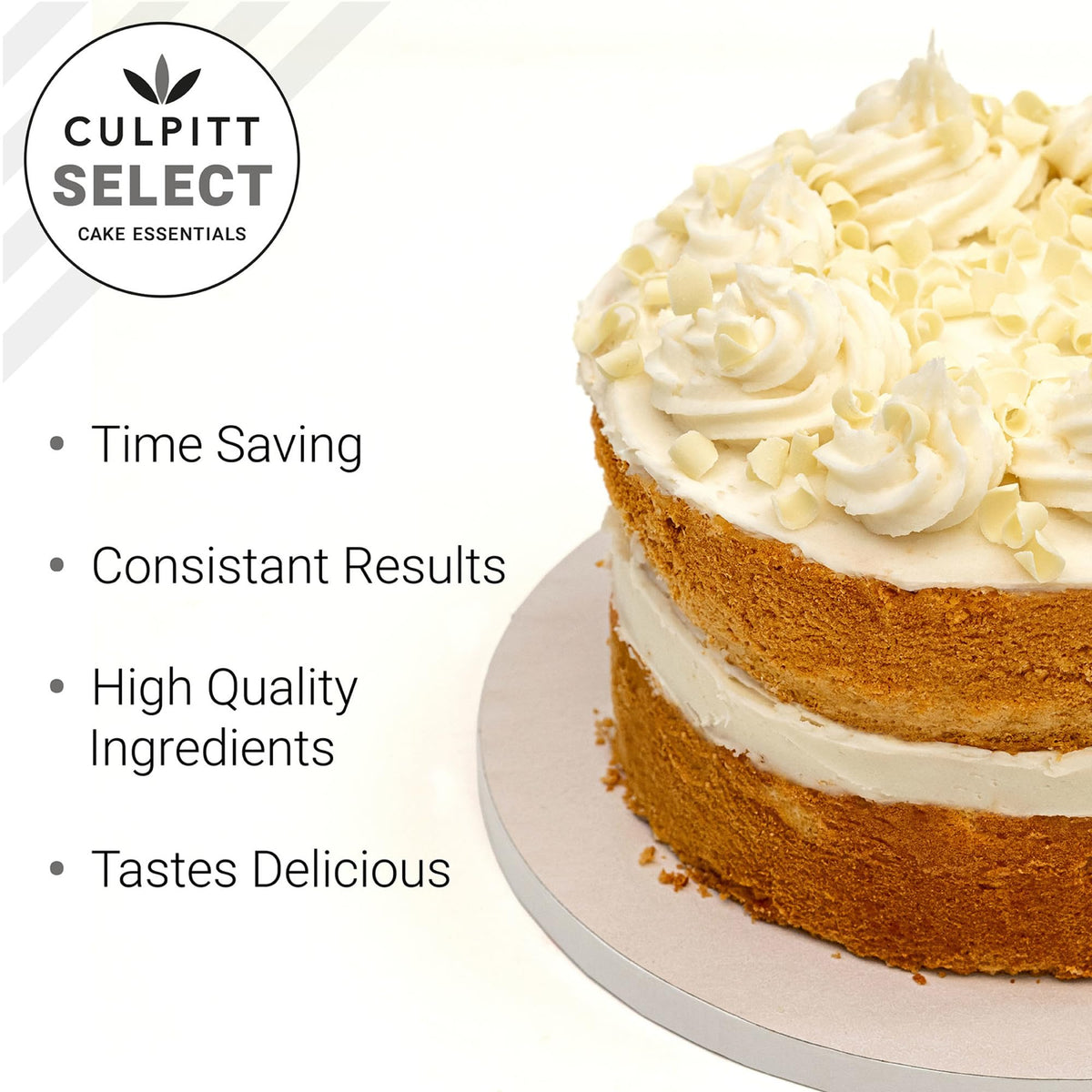 Culpitt Select White Chocolate Cake Mix - 1kg Bag | Makes 2 x 8" Cakes | Just Add Water