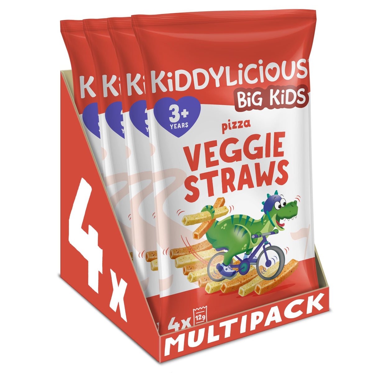 Kiddylicious Pizza Straws - Gluten-Free, Vegan Snack for Toddlers 3+ Years | 16 Pack