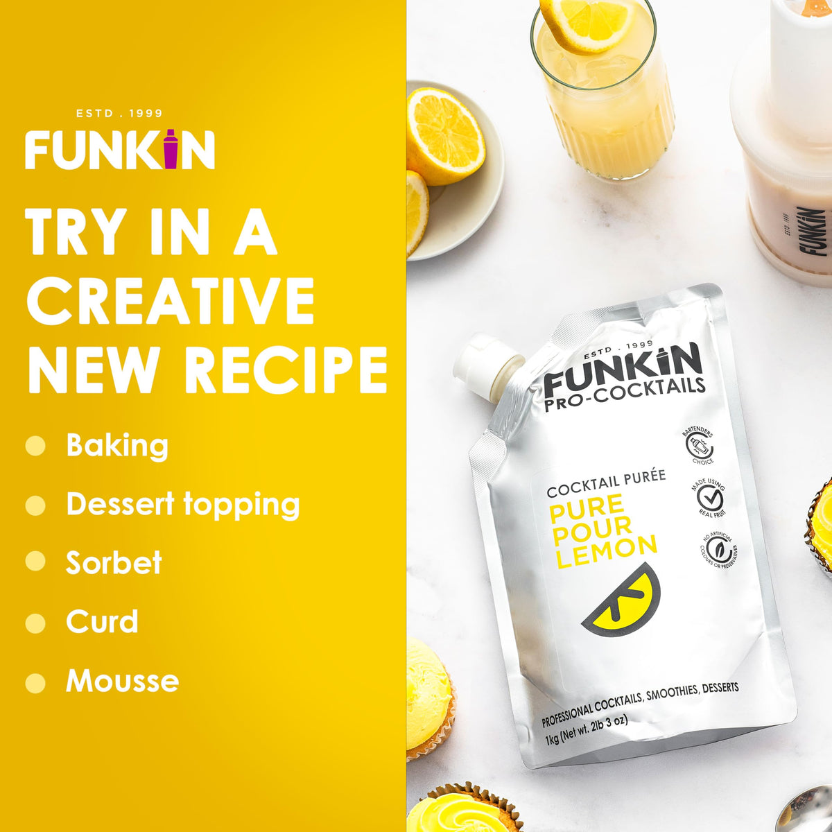 Funkin Pro Pure Pour Lemon Juice - 1kg Pouch | Sugar Free | Vegetarian 7