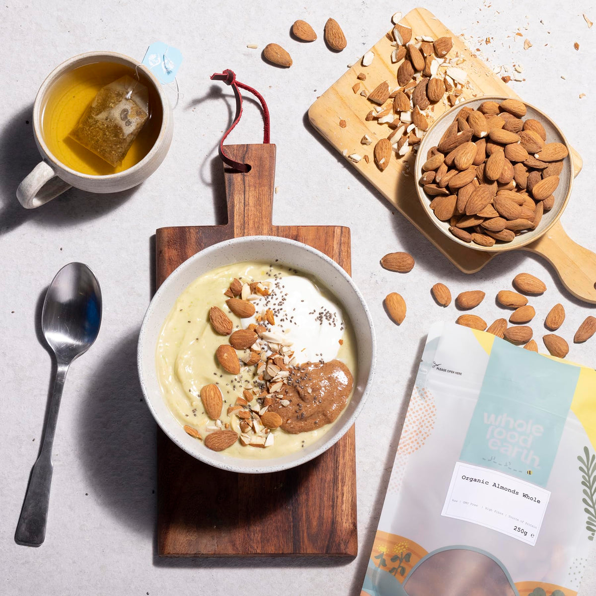 Wholefood Earth Organic Almonds Whole - Raw, GMO Free, Vegan | 250g 4