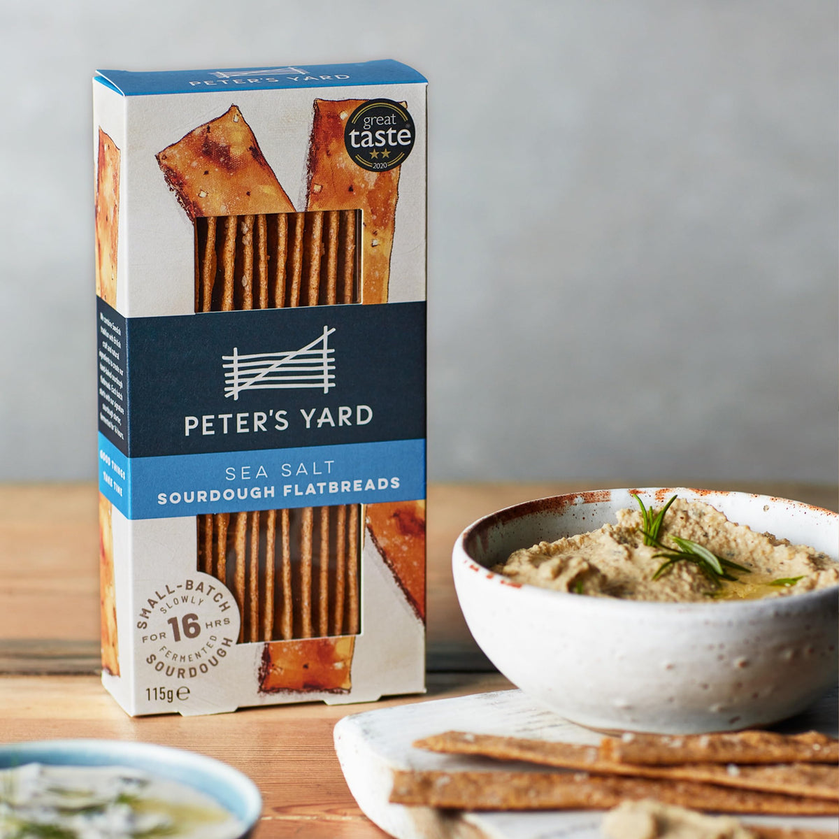 Peter's Yard Sea Salt Sourdough Flatbreads - High Fibre, Vegan Snack, 115g Pack 2