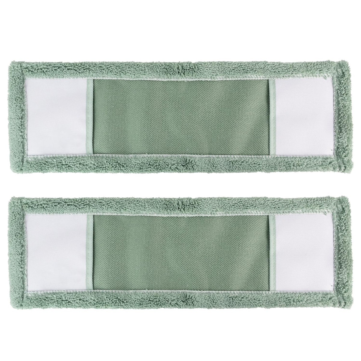 JVL Microfibre Mop Replacement Pads - Machine Washable, Reusable | Pack of 2 | Green 1