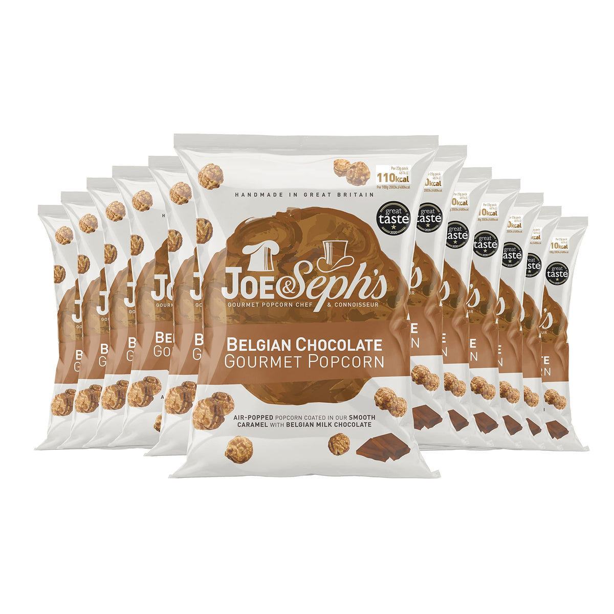 Joe & Seph's Belgian Chocolate & Caramel Popcorn - 12 Pack | 23g Pouches