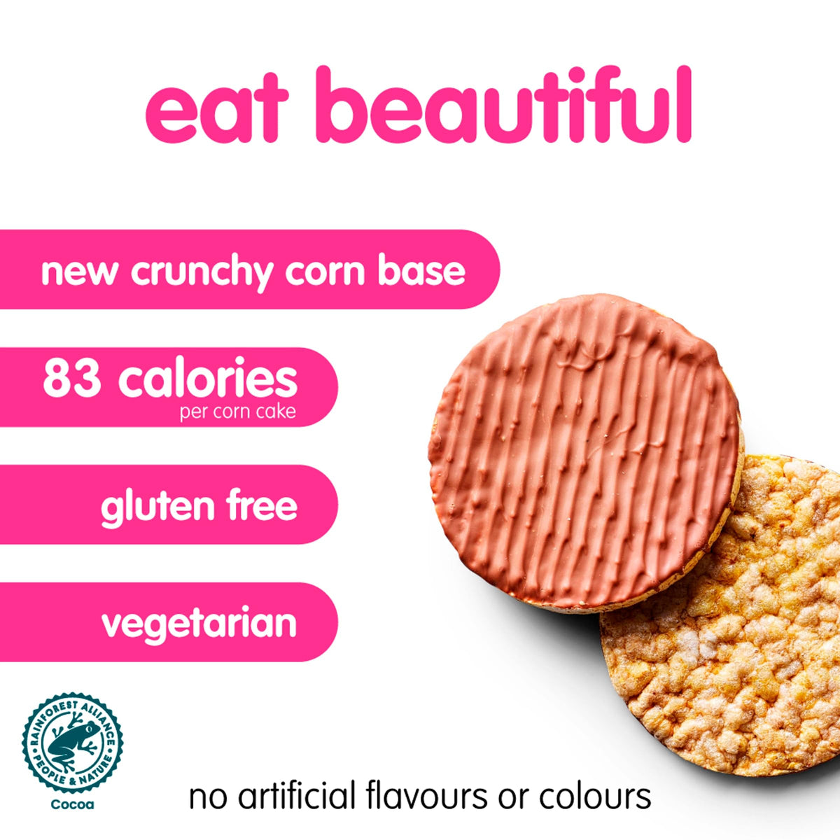 itsu Milk Chocolate Corn Cakes - Gluten Free | Pack of 4 | 136g