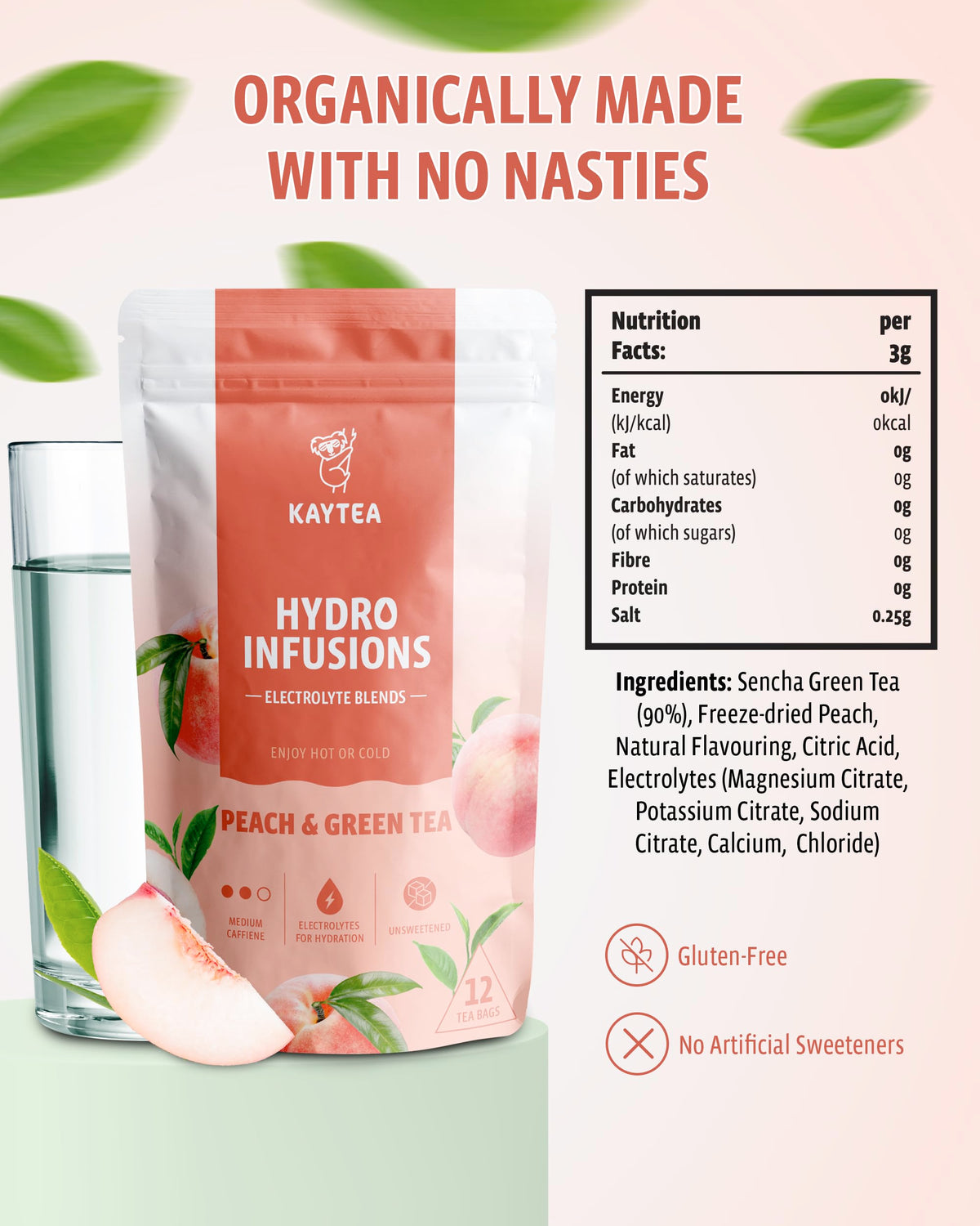 KAYTEA Pineapple & Hibiscus Herbal Fruit Tea - 12 Hydro Infusion Bags 4