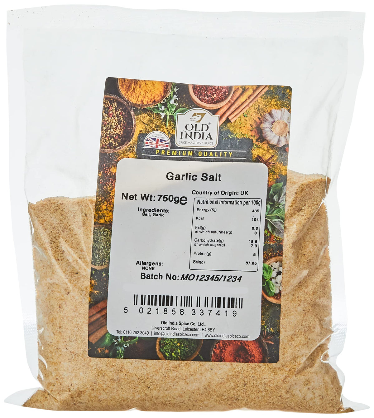 Old India Garlic Salt - 100% Natural Flavoured Salt | 750g 1