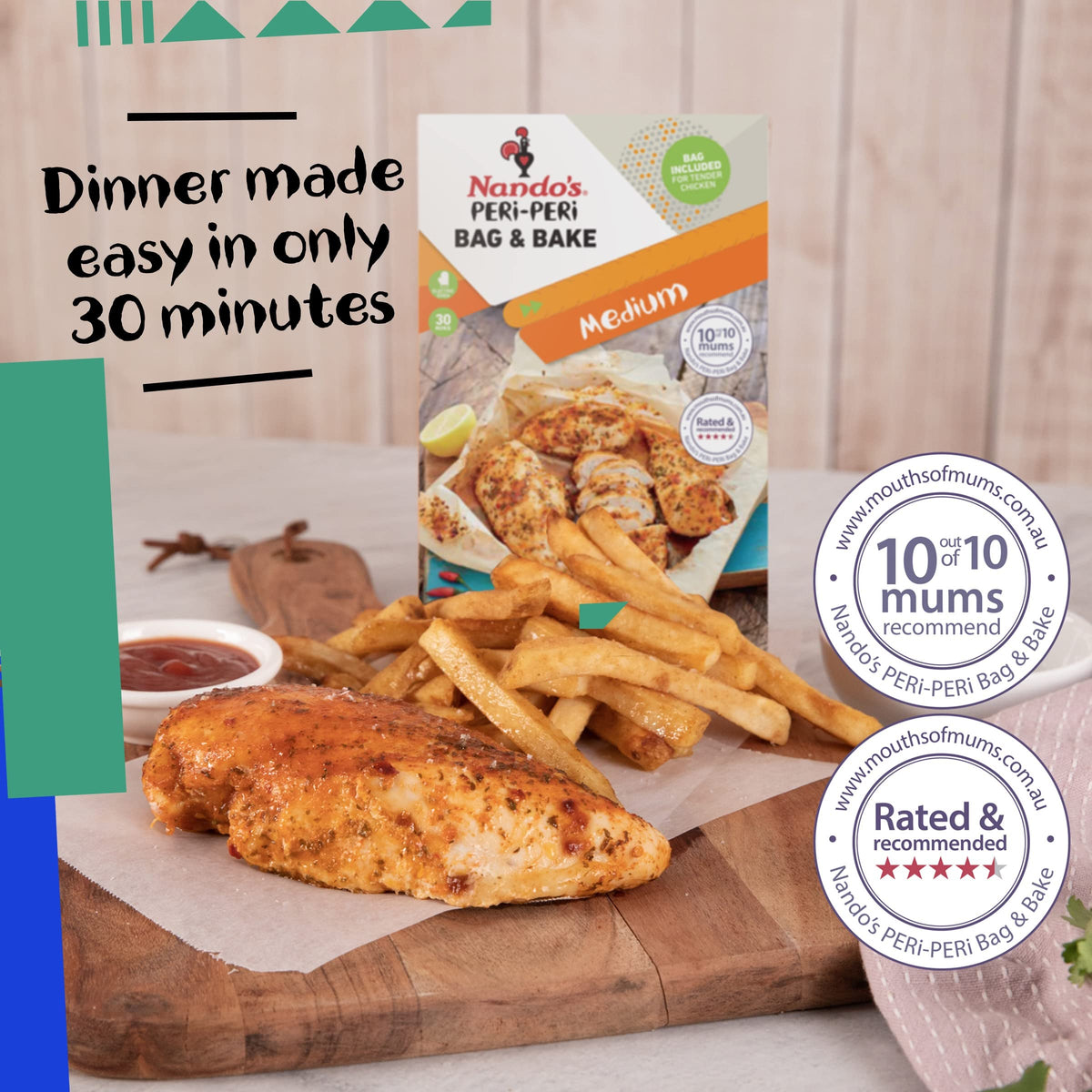 Nando's Peri-Peri Medium Bag & Bake Spice Mix - 20g (Pack of 4) 5