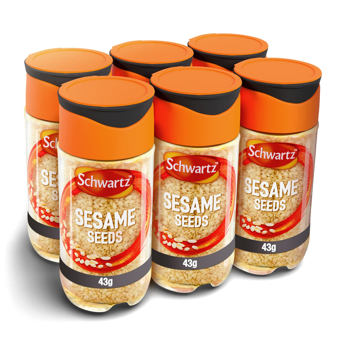 Schwartz Sesame Seeds - Nutty & Earthy Flavor | 43g Jar | Pack of 6 1