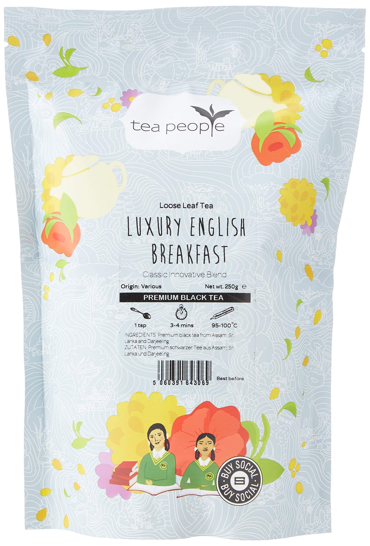 Tea People Luxury English Breakfast Loose Leaf Tea - 250g Pack | Black Tea Blend | Loose Leaves 1