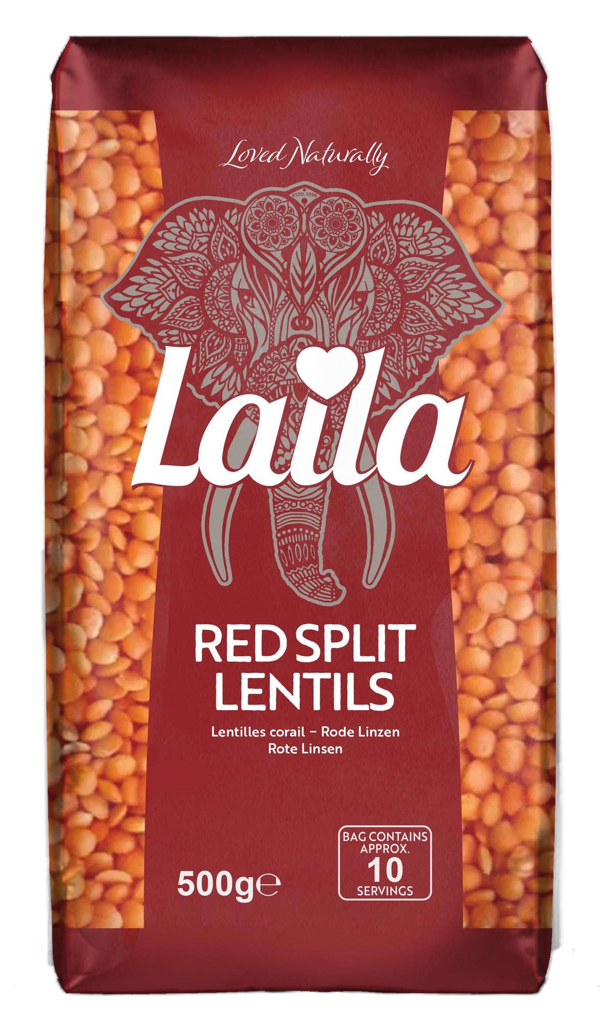 Laila Red Split Lentils - 500g | Rich in B Vitamins & Fibre | Easy to Prepare
