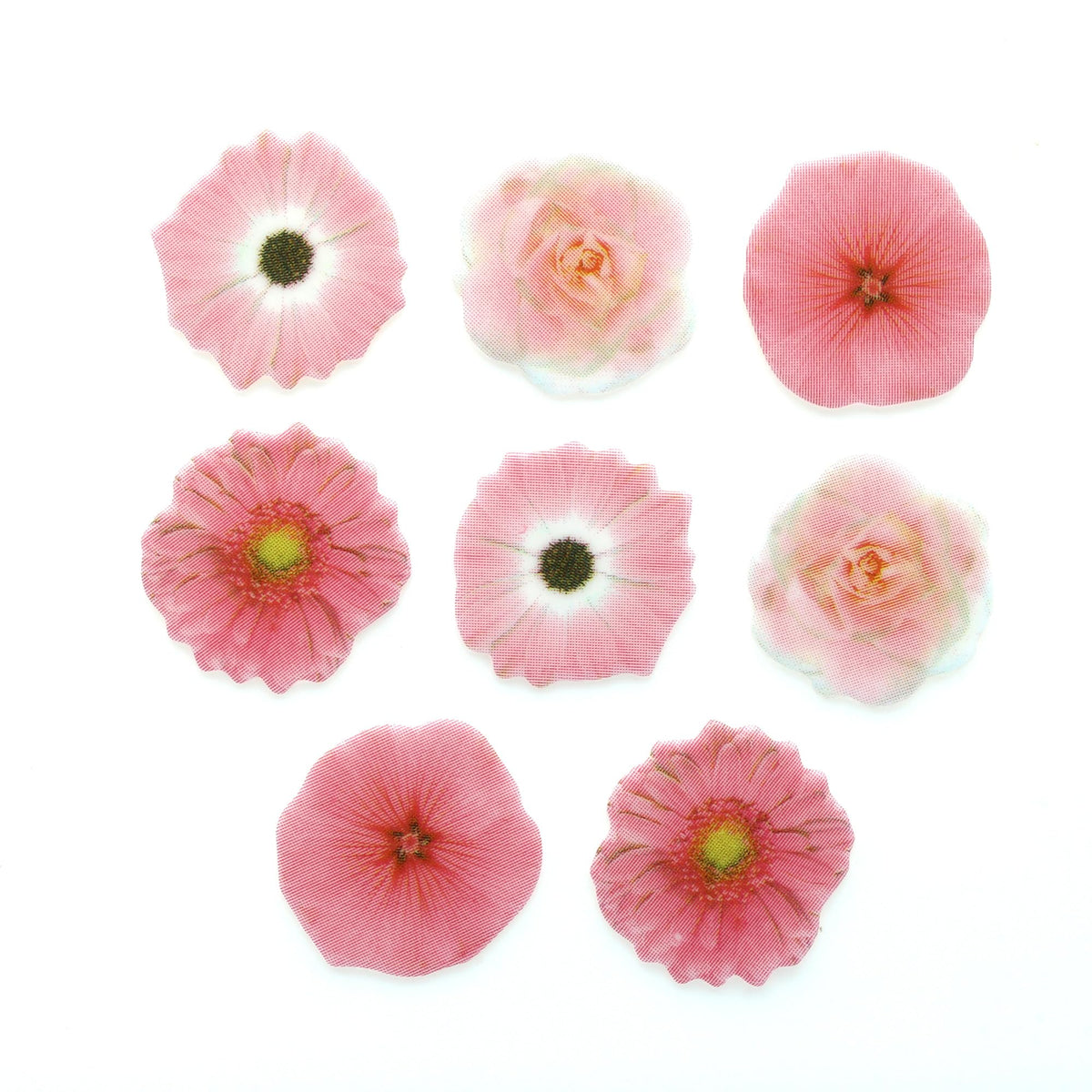 Culpitt Pink Flower Edible Cupcake Toppers - 32 Pack | Fondant Sugar Paste | 30mm Diameter