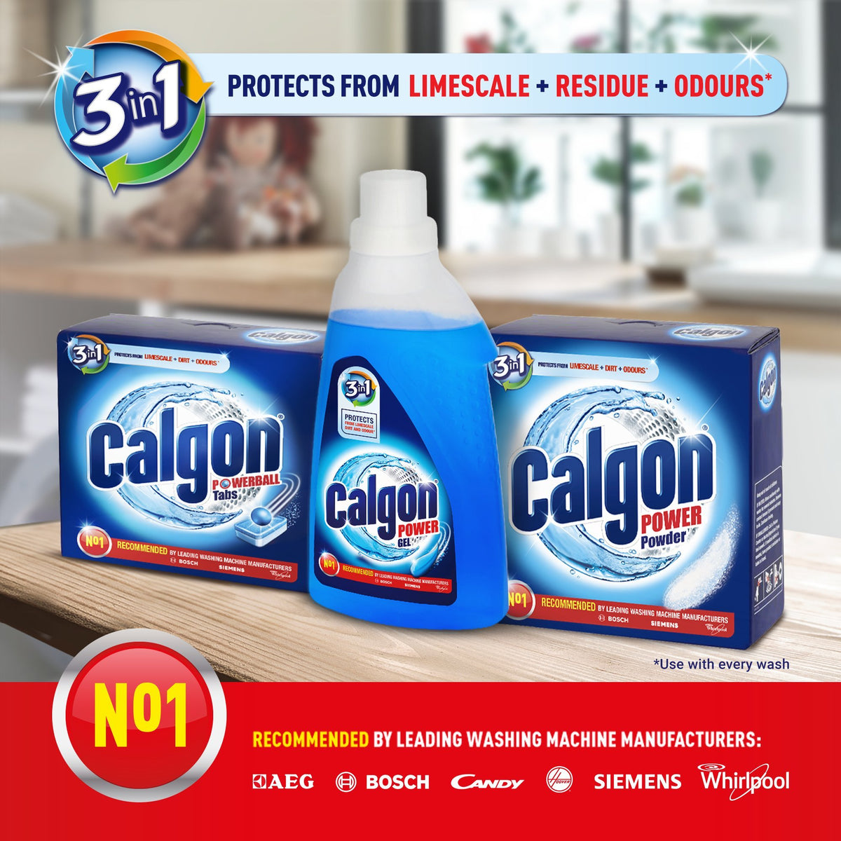 Calgon 4-in-1 Washing Machine Cleaner and Water Softener Gel - Prevents Limescale & Odours | 750 ml (Pack of 2) 6