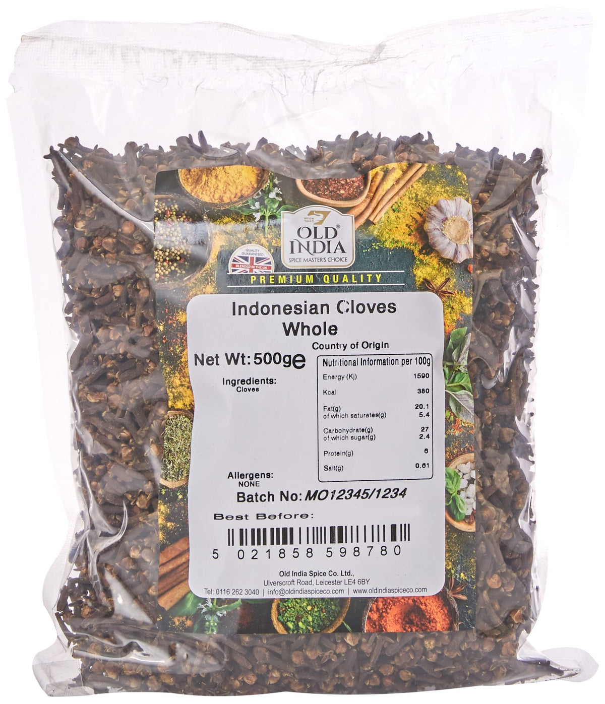 Old India Whole Cloves - 100% Natural, Additive-Free | 500g Bag