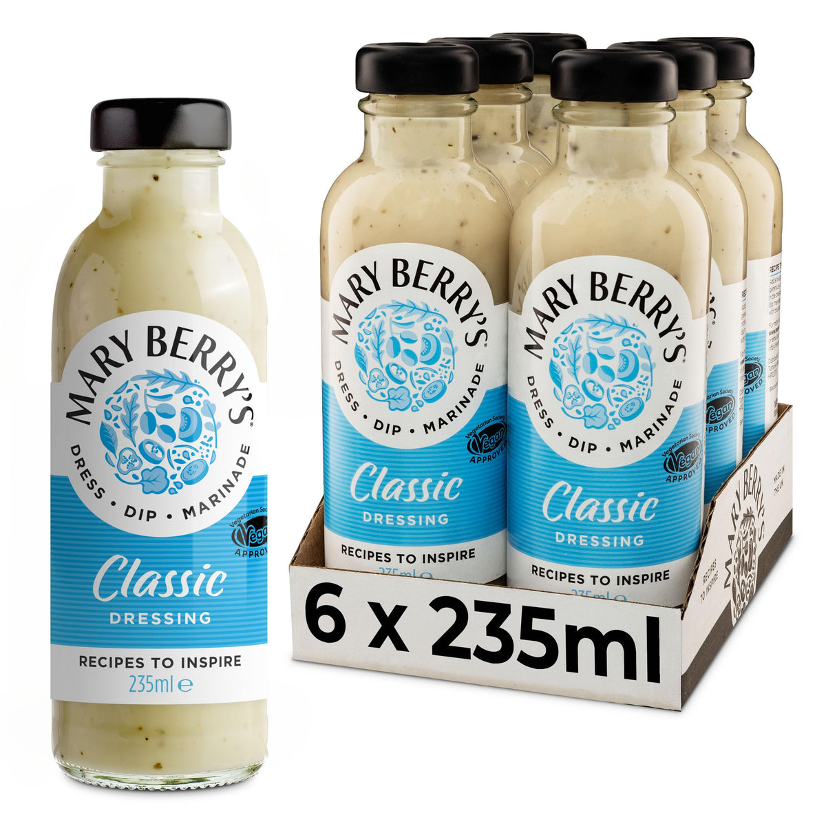 Mary Berry's Salad Cream - Rich Dressing for Salads, Marinades & Basting | 235ml Pack of 6 1