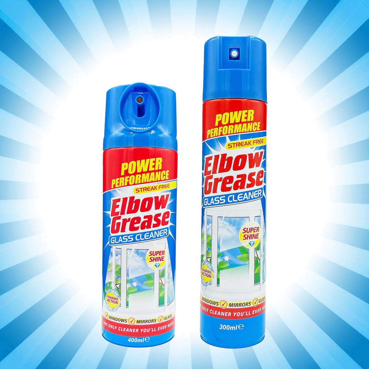 Elbow Grease Glass Cleaner Aerosol - Streak-Free Shine, Foaming Action, 400 ml (Pack of 4) 8