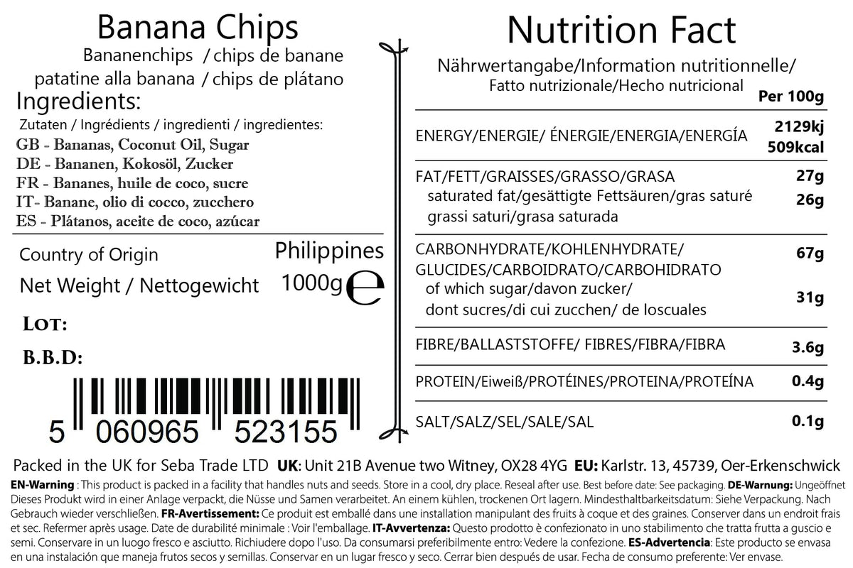 Seba Garden Sweetened Banana Chips - 750g Bulk Pack | Crunchy Snack 3