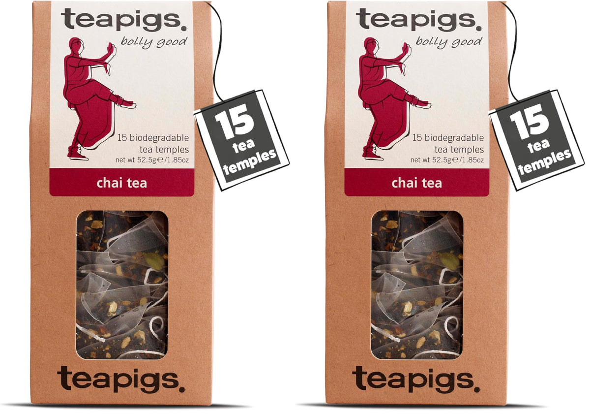 teapigs Chai Tea - Assam Black Tea Bags with Cinnamon, Ginger & Cardamom - 30 Count