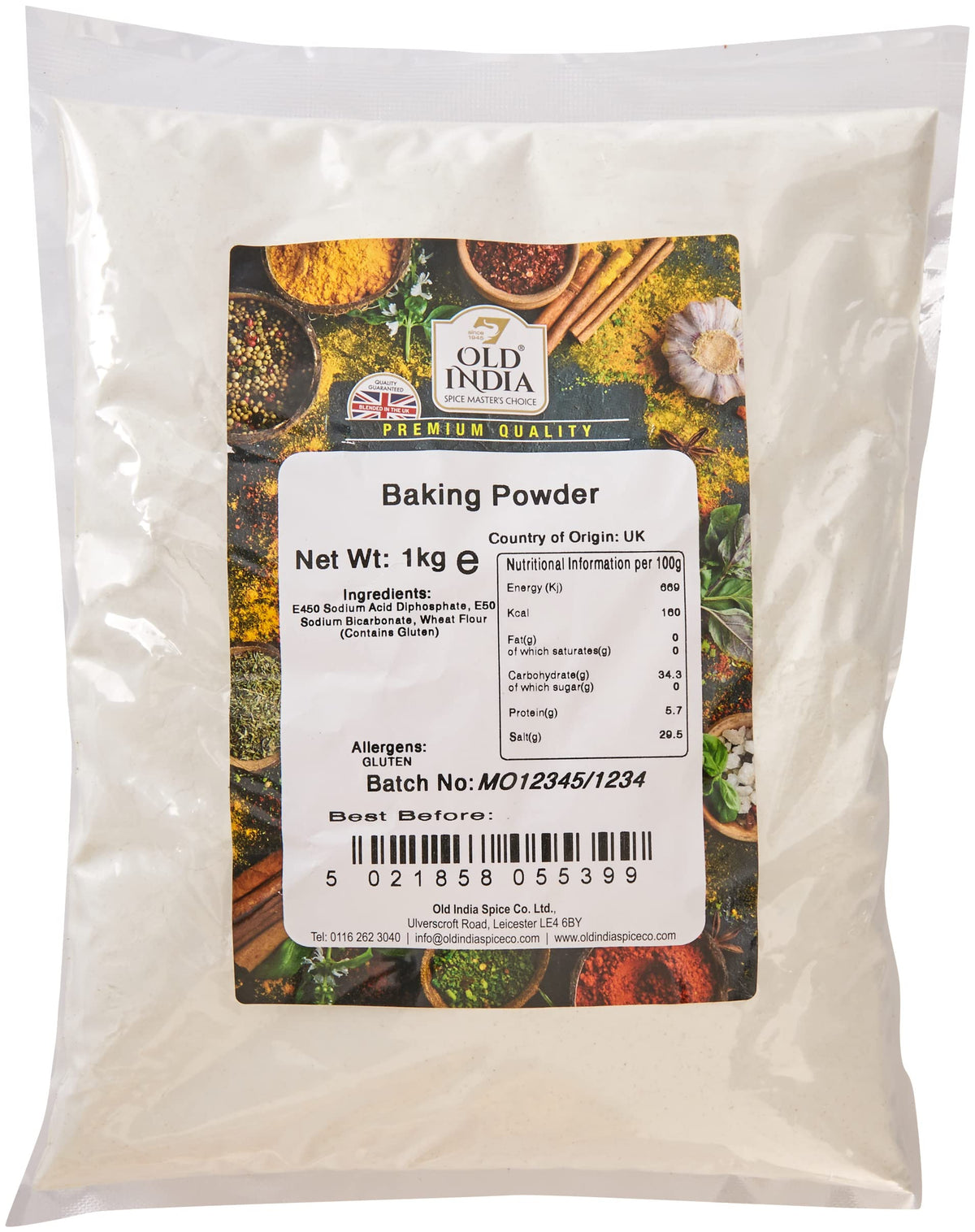 Old India Baking Powder - 1kg Natural & Additive-Free Raising Agent 1