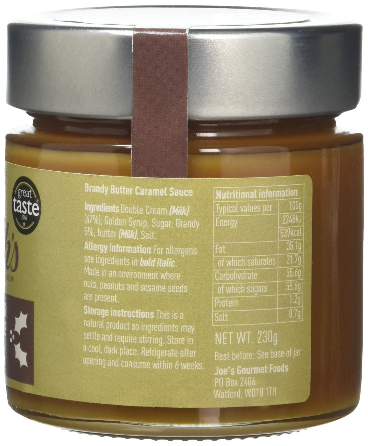 Joe & Seph's Brandy Butter Caramel Sauce - Gluten Free | Vegetarian | 230g Jar 3