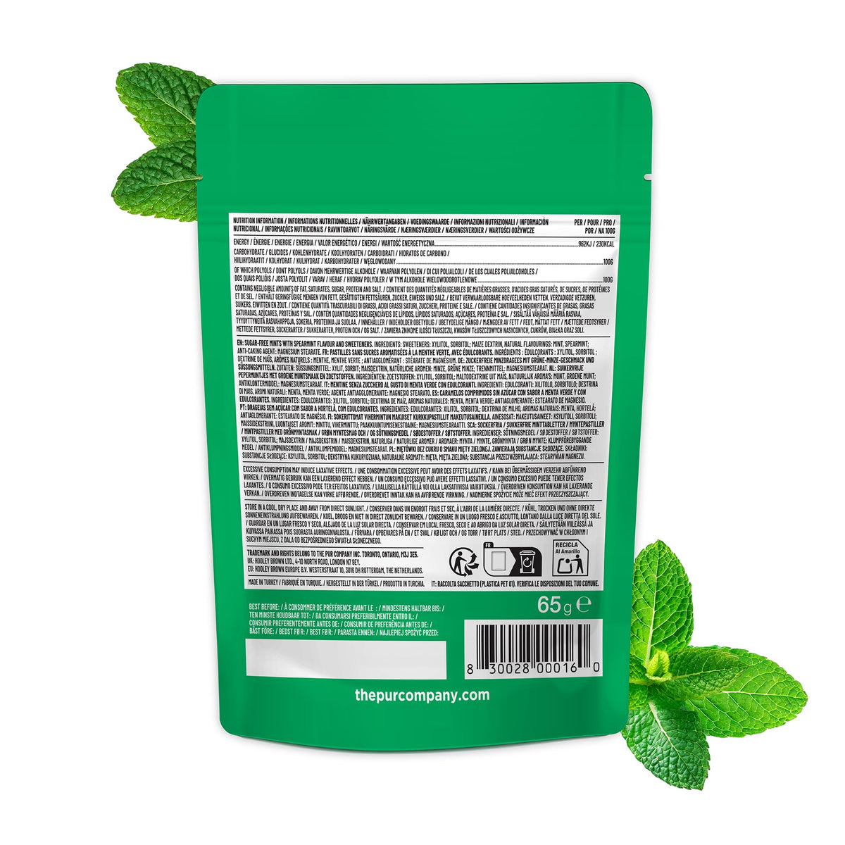 PUR Mints Spearmint - Sugar Free, Aspartame Free, Made with Xylitol | 65 Count (Pack of 3) 7