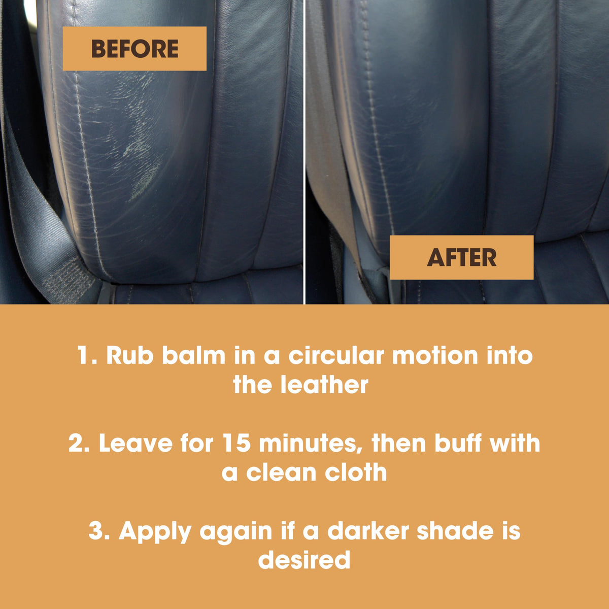 Furniture Clinic Leather Recolouring Balm - Restores Faded & Scratched Leather | 16 Colours Available | 250ml Cream 7