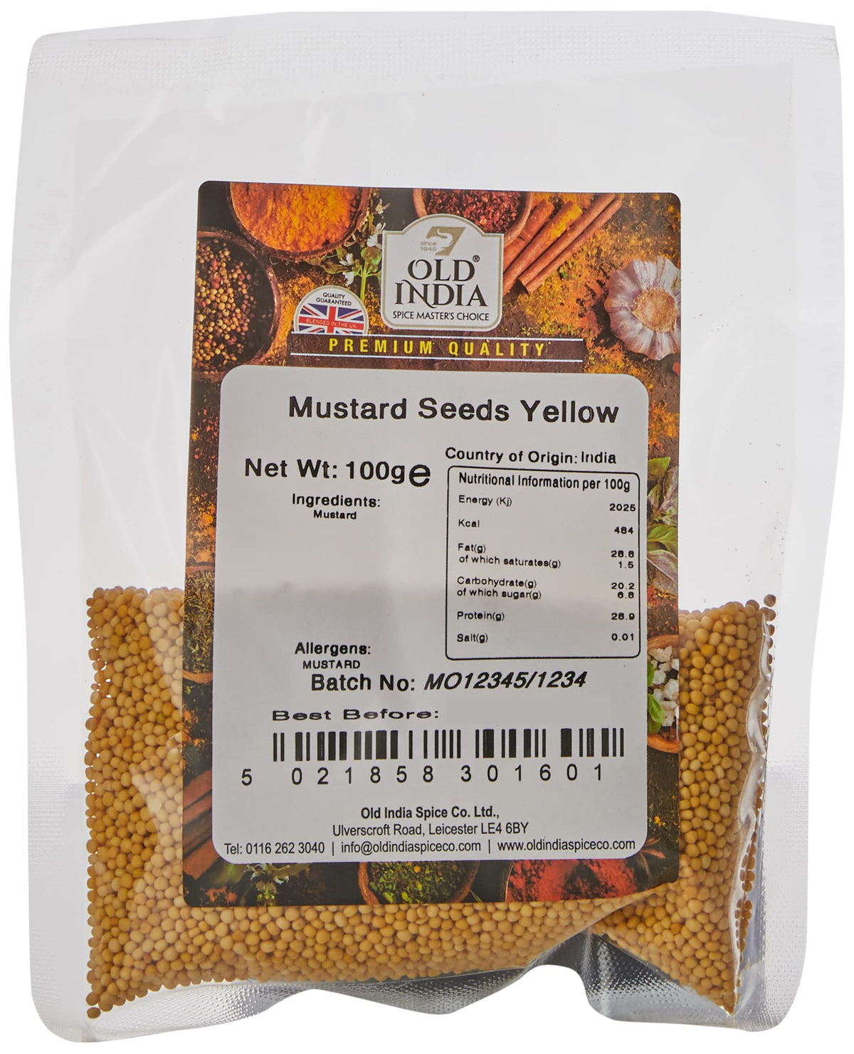 Old India Yellow Mustard Seeds - 100g