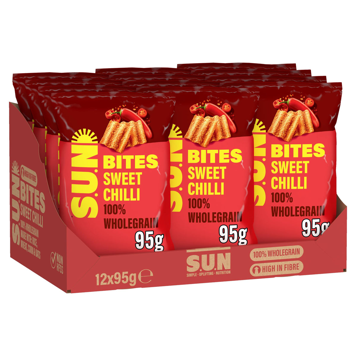 Sunbites Sweet Chilli Sharing Snacks - 100% Wholegrain, High Fibre, Vegetarian | 95g 4