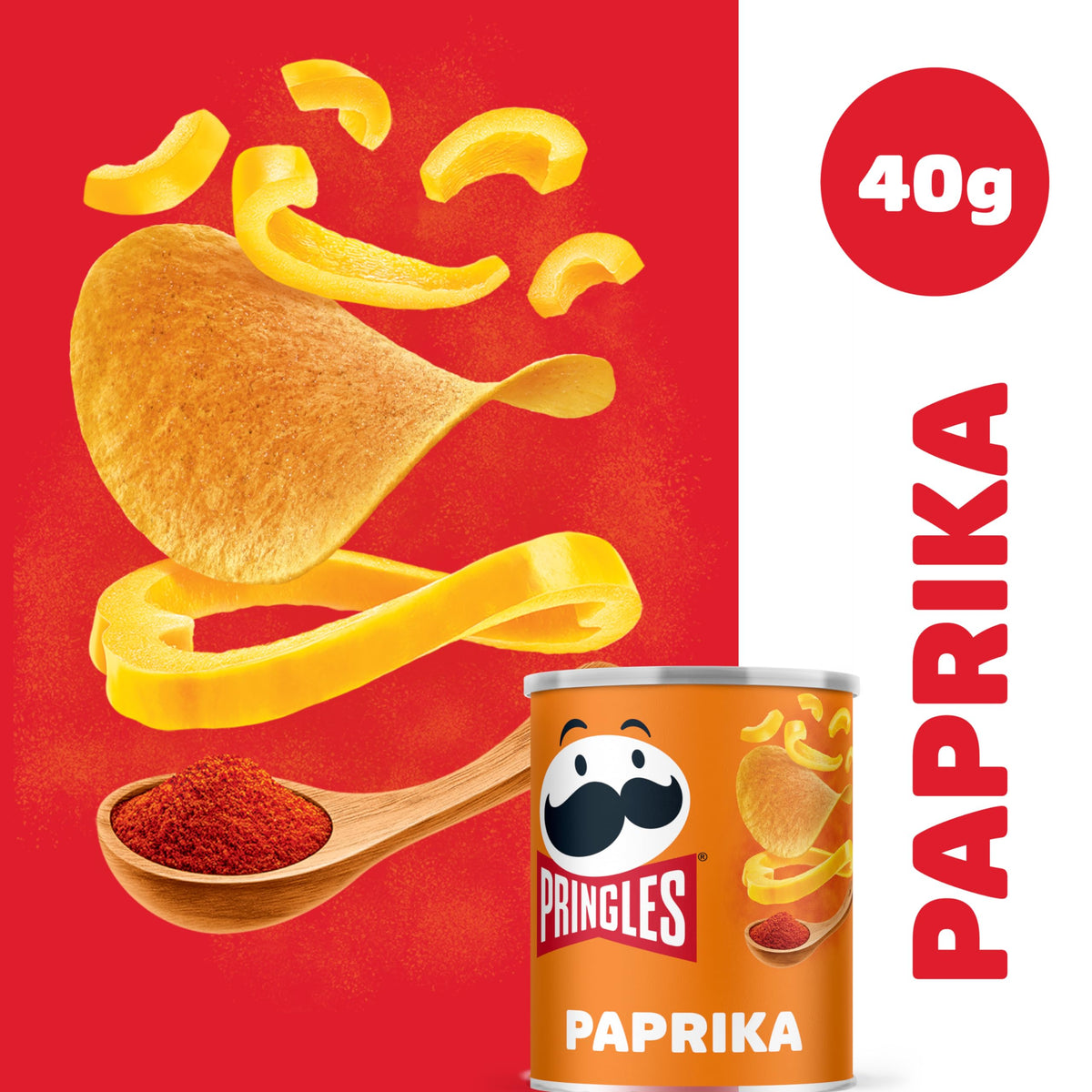 Pringles Sweet Paprika Crisps - Pack of 12 Single Bags | 40g Each