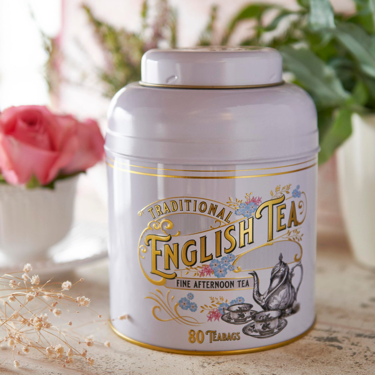 New English Teas Ivory Vintage Victorian Caddy - 80 Fine Afternoon Tea Bags 2