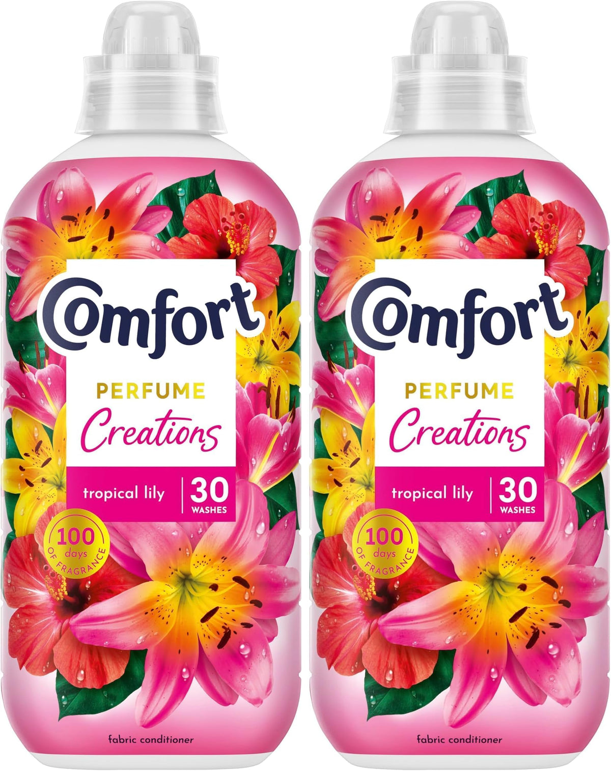 Comfort Tropical Lily Fabric Conditioner - Long-lasting Freshness, Softening | 900 ml (Pack of 2)