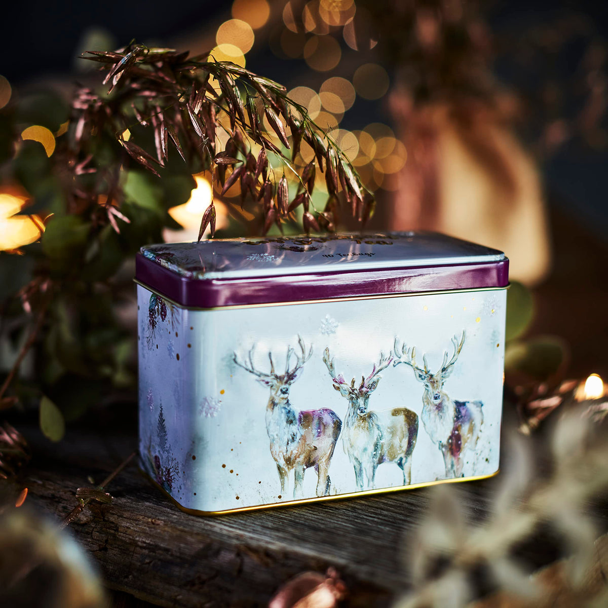 New English Teas Christmas Stag Tea Tin - 40 English Breakfast Teabags 3
