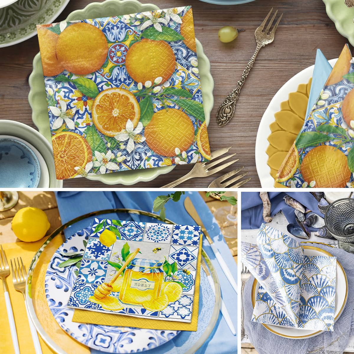 PAW Decor Collection Paper Napkins - Mediterranean Frame | 33 x 33 cm | 20 Pack 7