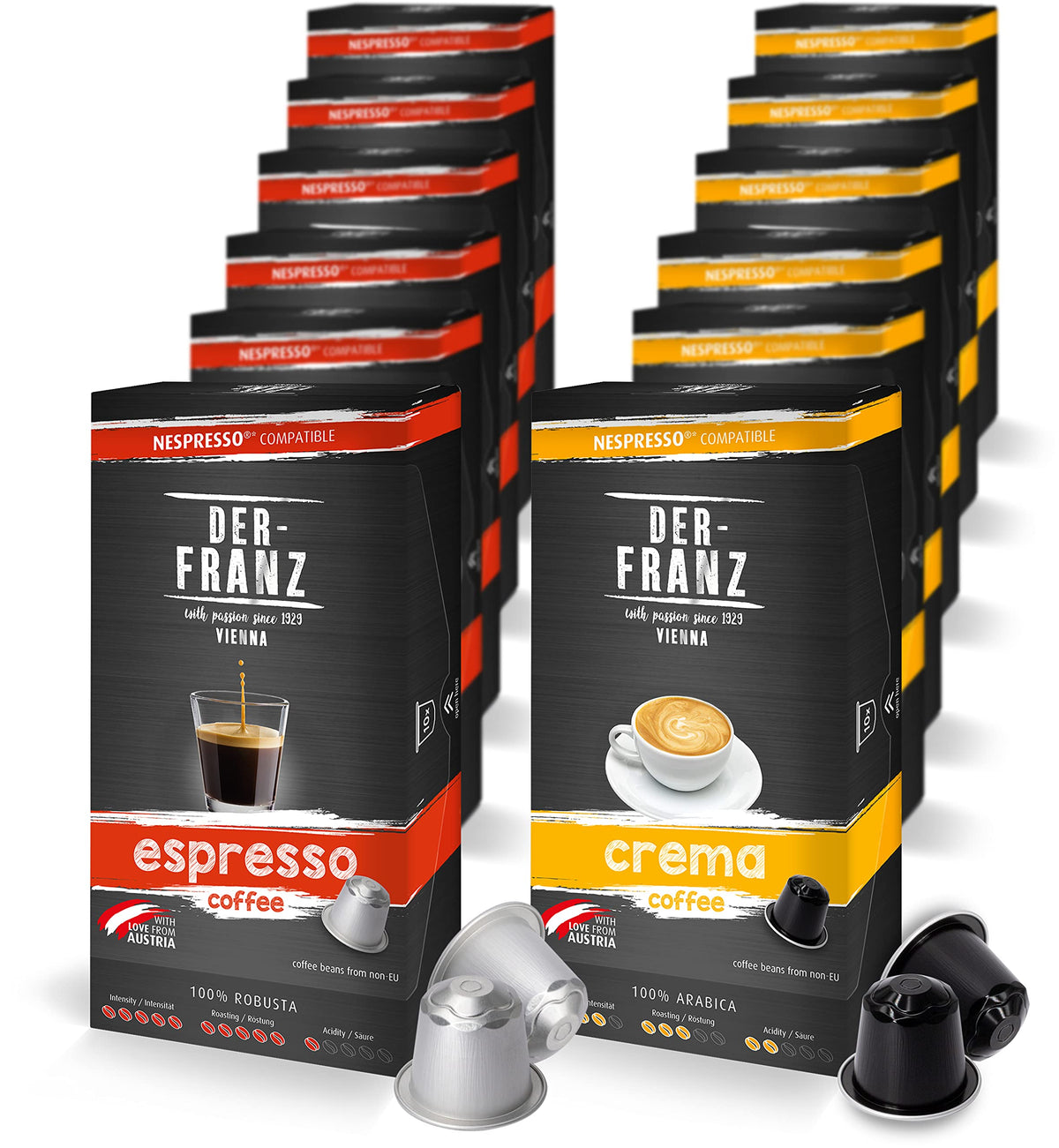 Der-Franz Nespresso Compatible Coffee Capsules - 120 Count Variety Pack