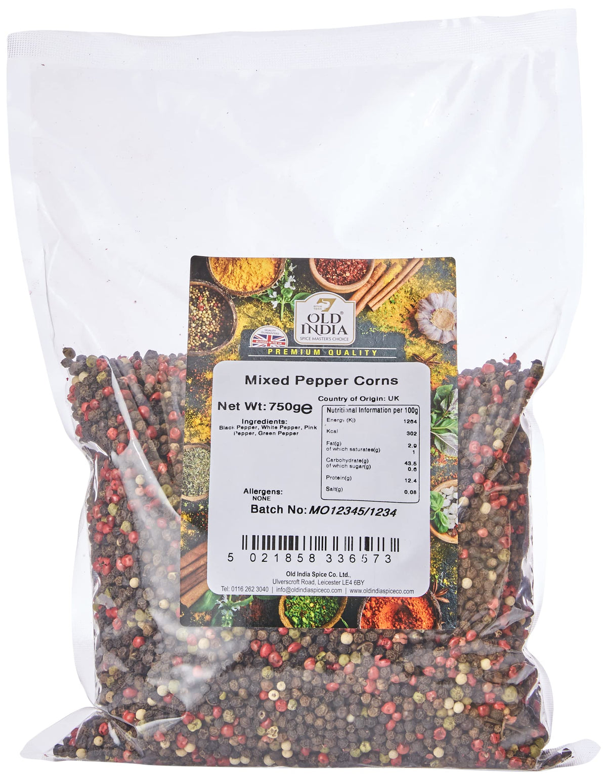 Old India Mixed Pepper Corns - 750g Bag | 100% Natural, Additive-Free, GMO-Free 1