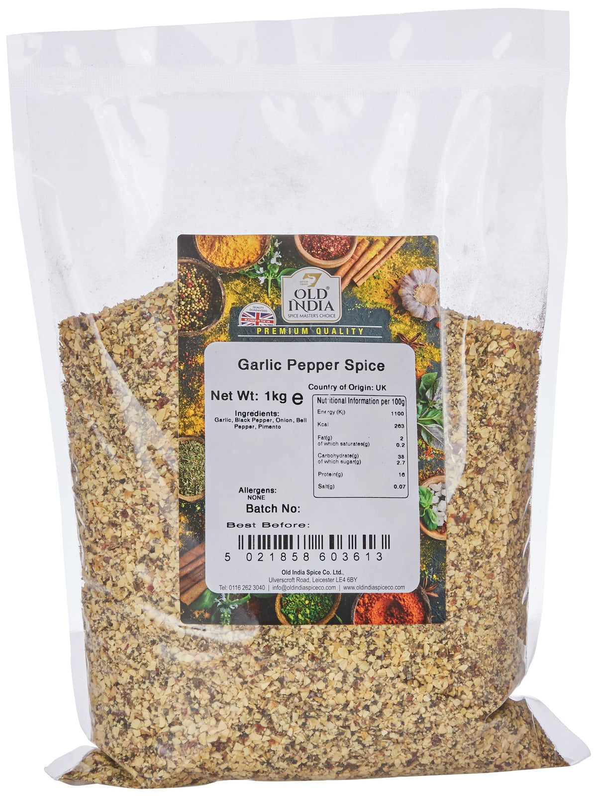 Old India Garlic Pepper Spice - 1kg Powdered Indian Seasoning 1