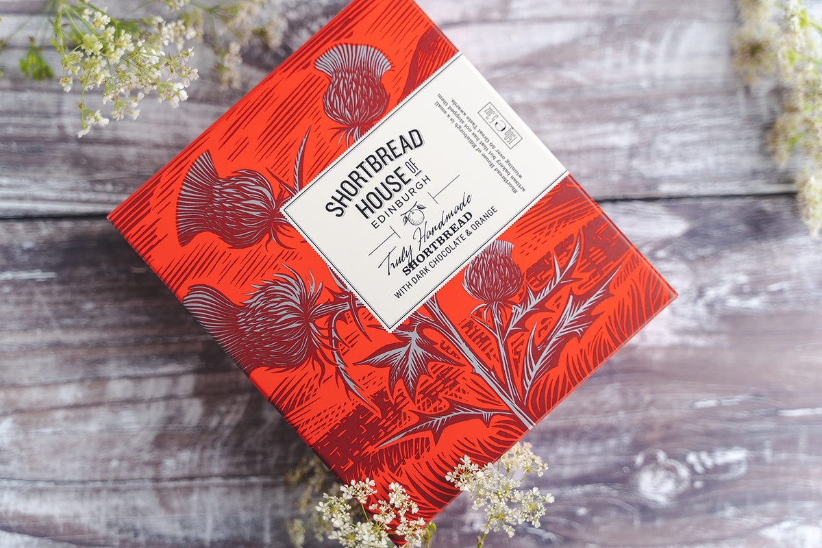 Shortbread House of Edinburgh Handmade Mini Shortbread Biscuits with Dark Chocolate & Orange - 150g