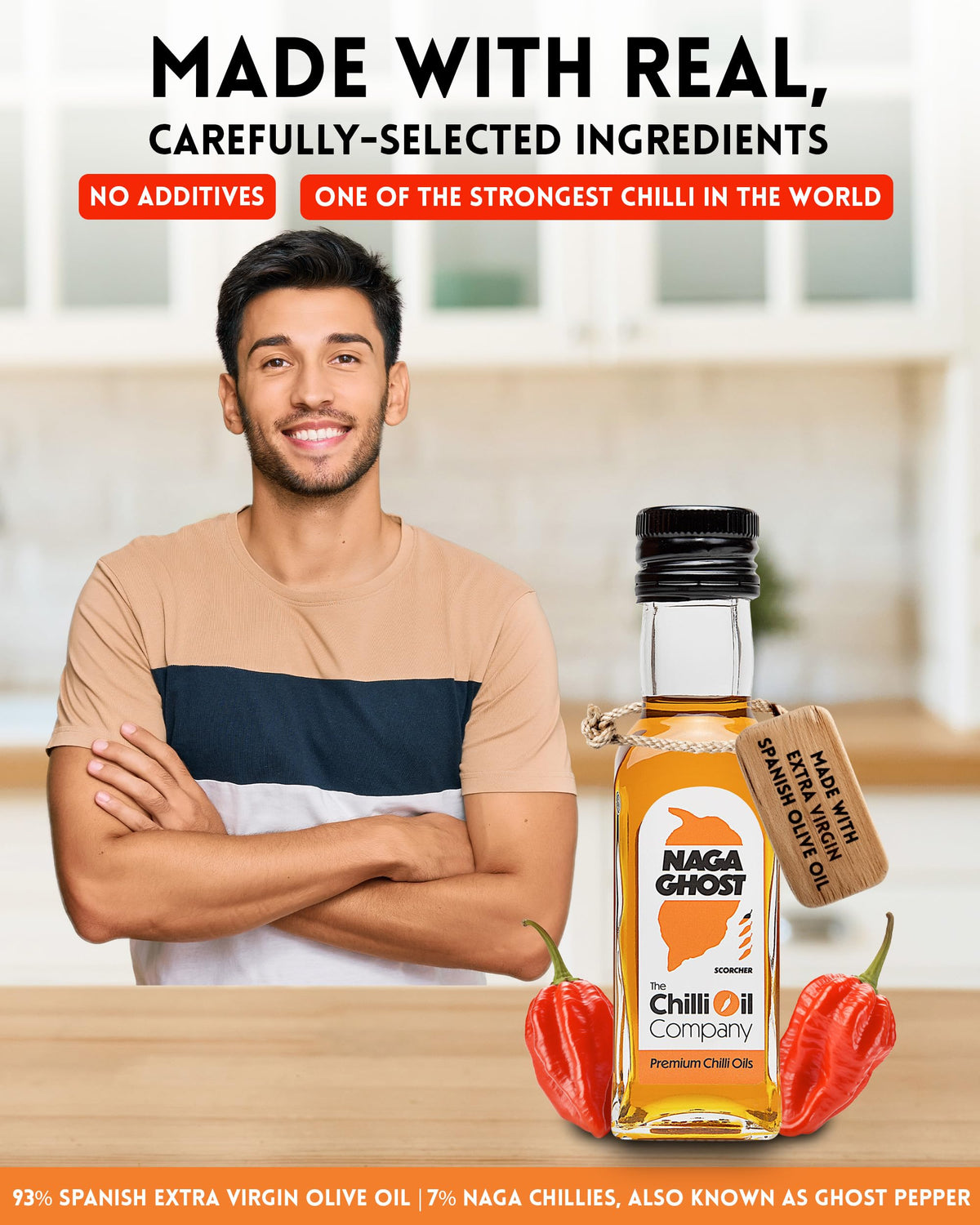 The Chilli Oil Company Naga Ghost Chilli Oil - 125ml (Pack of 3) | Extra Virgin Olive Oil Infused | Spicy Seasoning 3