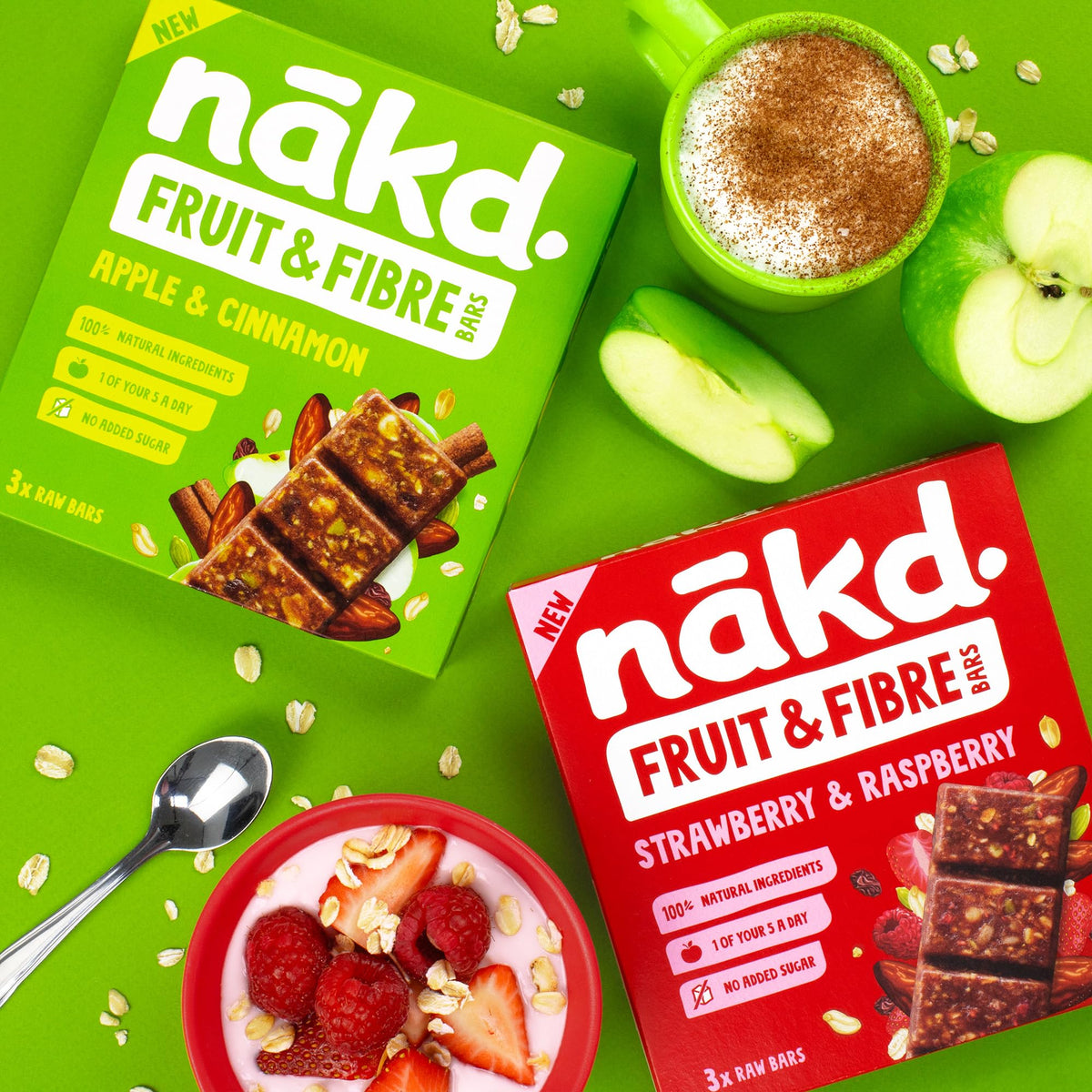 Nakd Fruit & Fibre Strawberry & Raspberry Bars - High in Fibre, Vegan, Gluten-Free - 36 Count 6