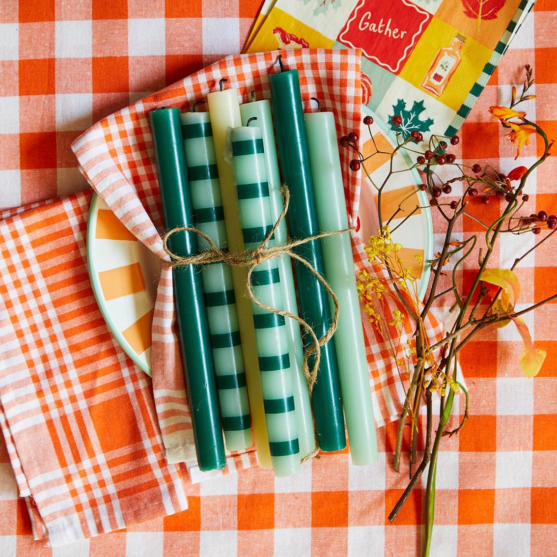 Talking Tables Orange Gingham Kitchen Tea Towels - Set of 2 | 100% Cotton | 45 x 70 cm 4