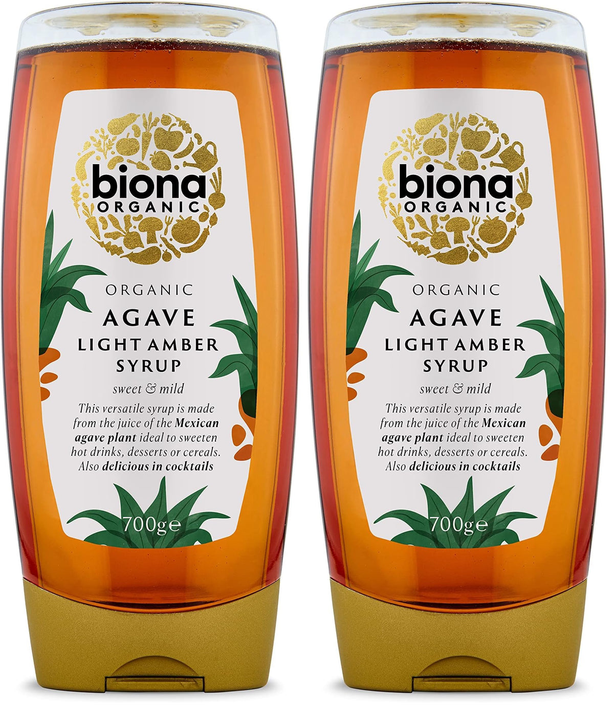 Biona Organic Agave Syrup - Sweetener | Low GI | 500 ml (Pack of 2)